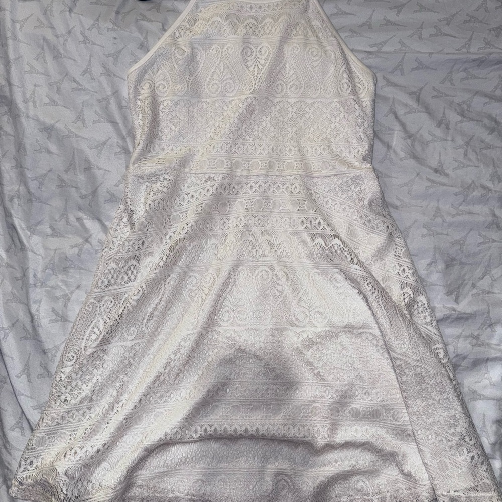 Mossimo Supply Co. Cream Lace Backless Dress
